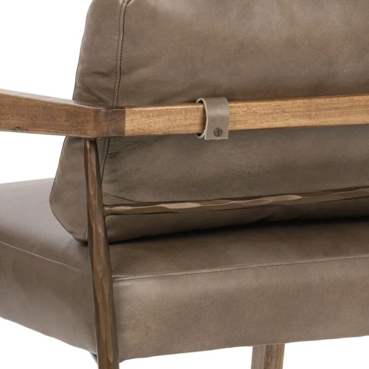 LYLE LEATHER CHAIR, TRUFFLE BROWN