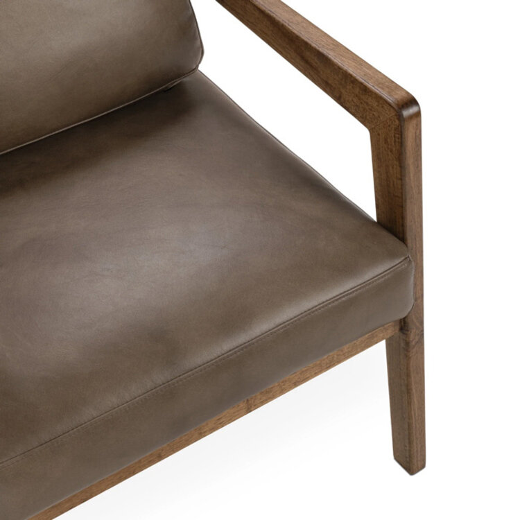 LYLE LEATHER CHAIR, TRUFFLE BROWN