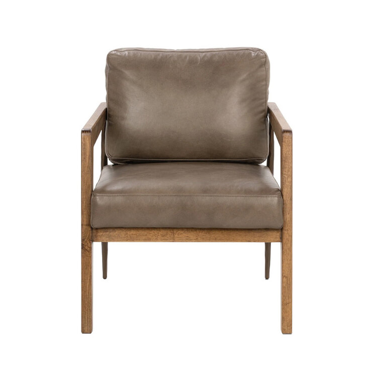 LYLE LEATHER CHAIR, TRUFFLE BROWN