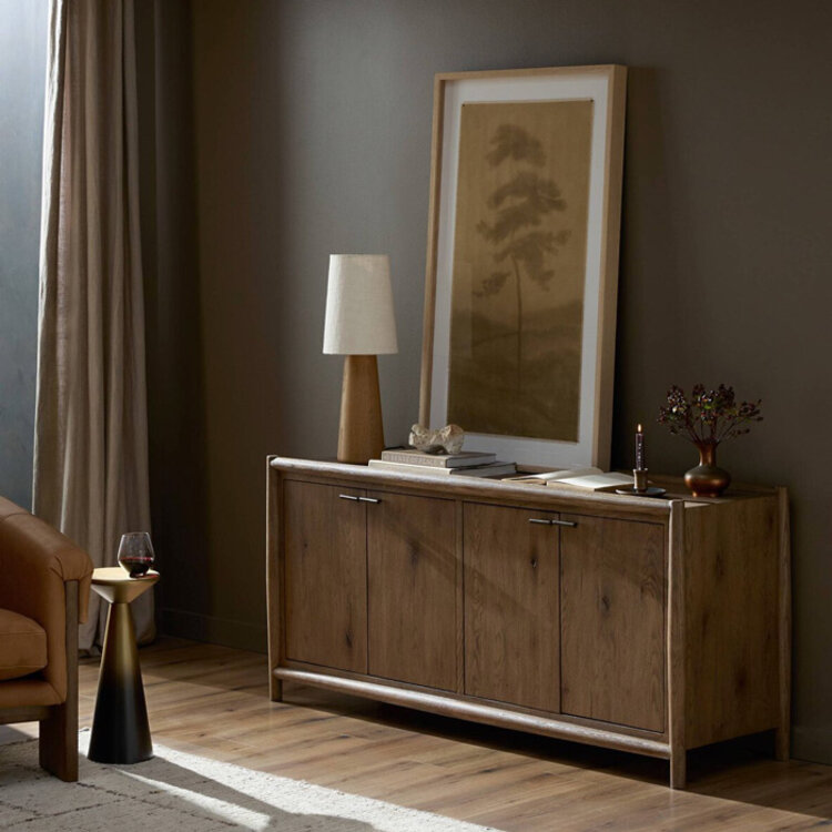 GLENVIEW 4-DOOR SIDEBOARD, WEATHERED OAK