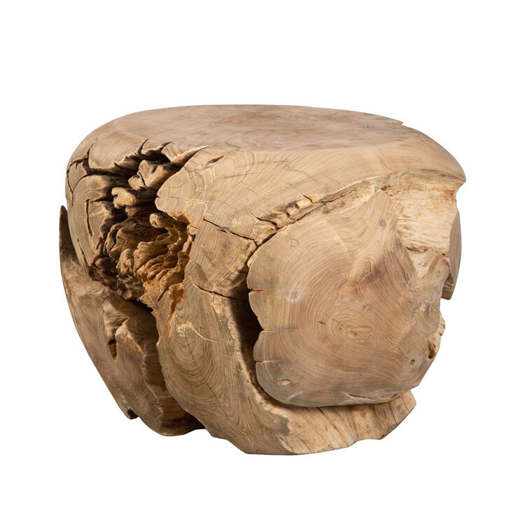 SOLAR SIDE TABLE, BLEACHED TEAK