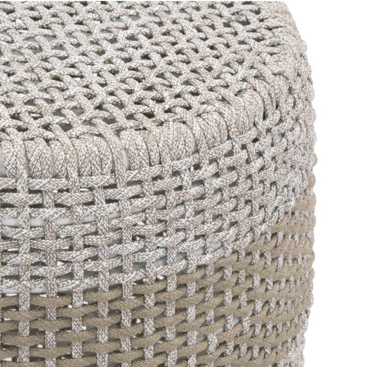 CRANE OUTDOOR SIDE TABLE, WHITE & TAUPE