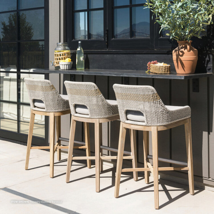 TABULA OUTDOOR STOOL, WASHED EVER TEAK