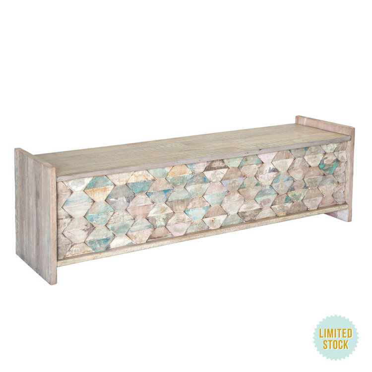 HOME TRENDS DESIGN MALTA STORAGE BENCH, VINTAGE TEAL