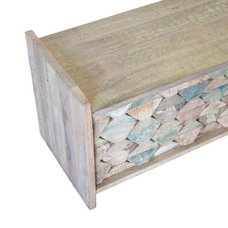 HOME TRENDS DESIGN MALTA STORAGE BENCH, VINTAGE TEAL