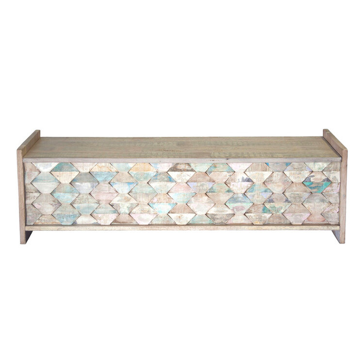 HOME TRENDS DESIGN MALTA STORAGE BENCH, VINTAGE TEAL