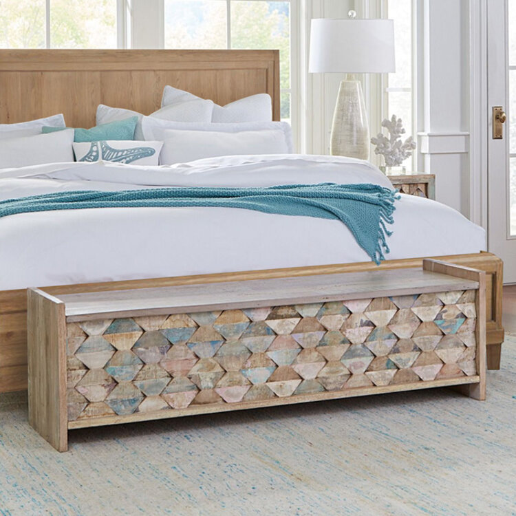 HOME TRENDS DESIGN MALTA STORAGE BENCH, VINTAGE TEAL