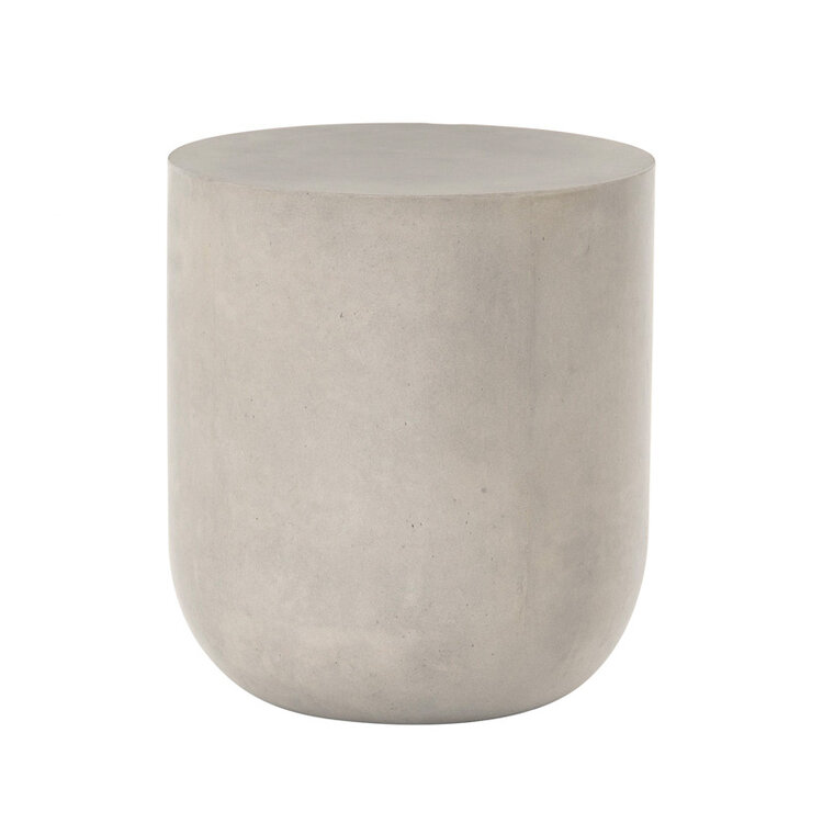 IVAN OUTDOOR ROUND END TABLE, GREY CONCRETE