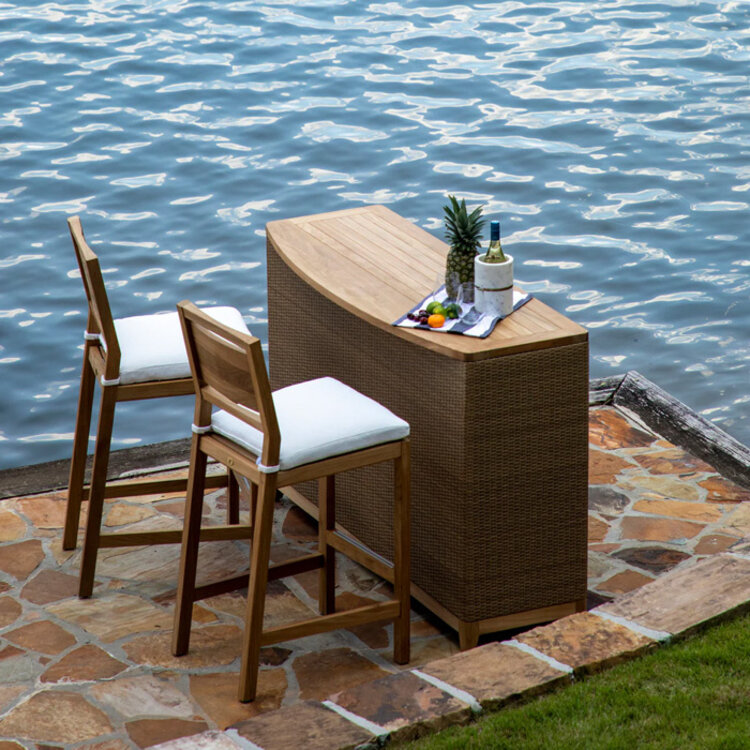 SUMMER CLASSICS LUCY OUTDOOR TEAK STOOL