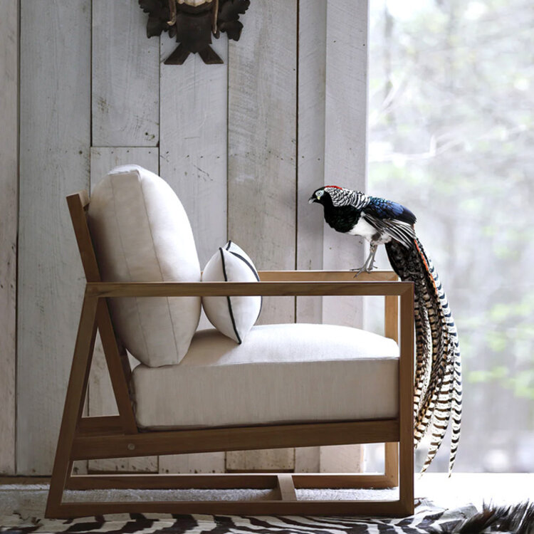 SUMMER CLASSICS LUCY OUTDOOR TEAK CLUB CHAIR