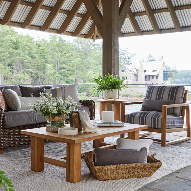 SUMMER CLASSICS LUCY OUTDOOR TEAK CLUB CHAIR