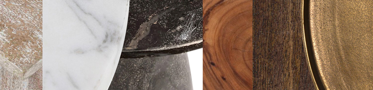 wood marble stone reclaimed wood metal variety of materials