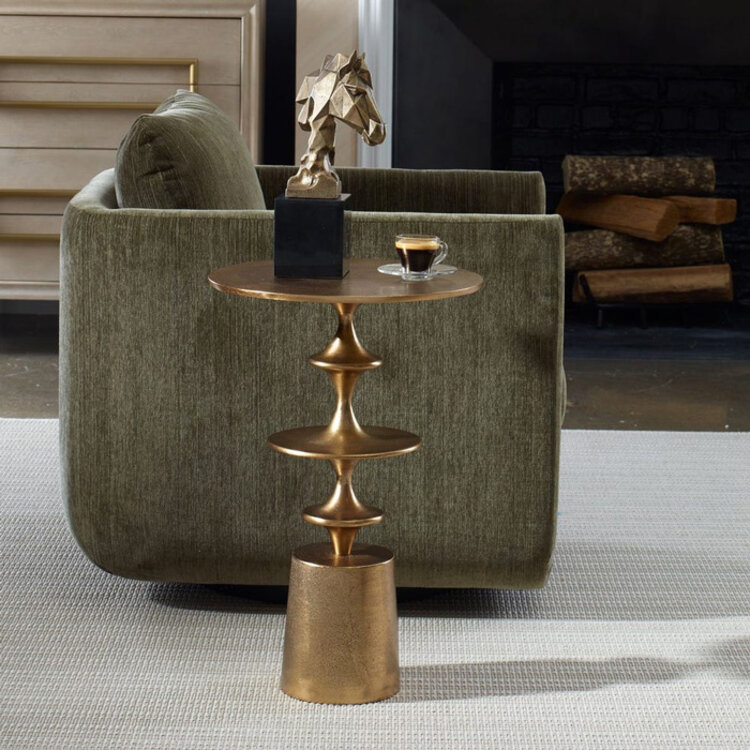 WAVEY BRASS SIDE TABLE