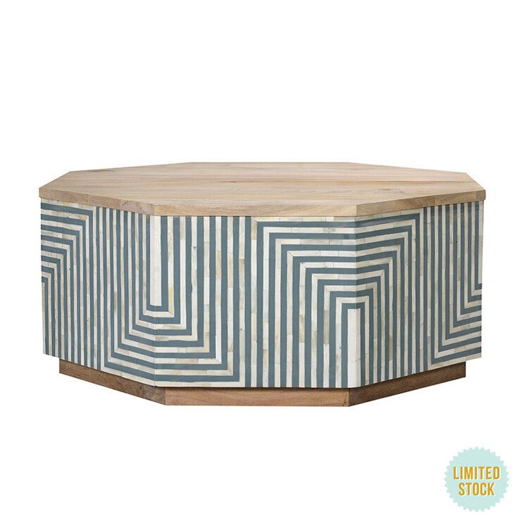 ROCKFORD WHOLESALE JEST COFFEE TABLE, MISTY BLUE