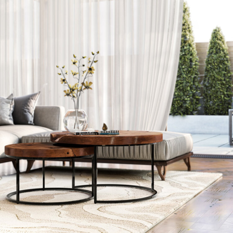 VITO TEAK NESTING COFFEE TABLE