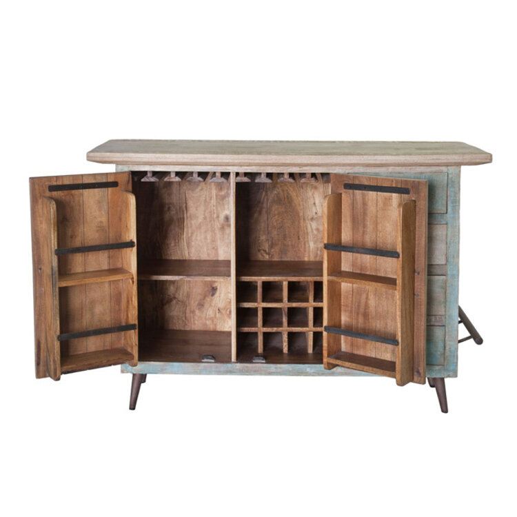HOME TRENDS DESIGN MALTA BAR, VINTAGE TEAL