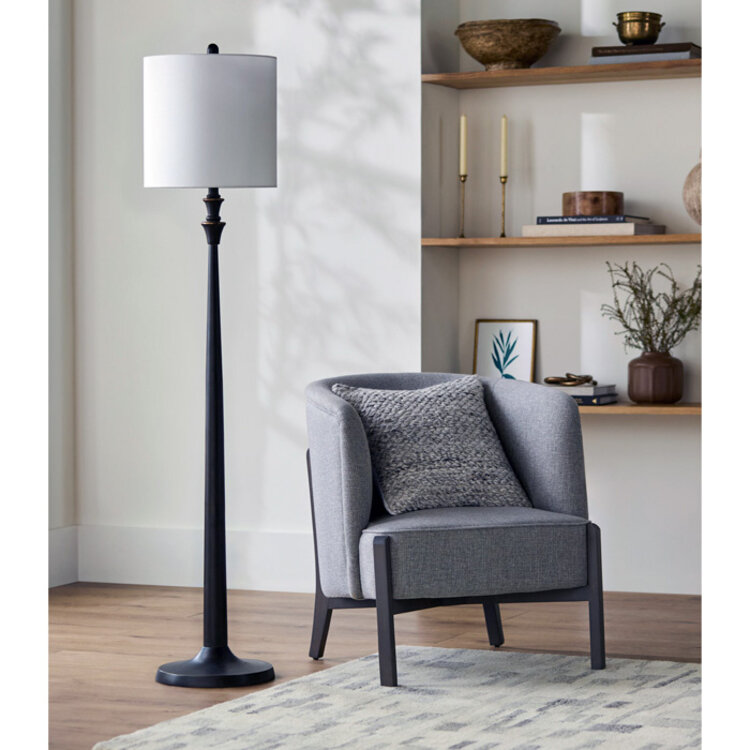 BETTINY FLOOR LAMP, HAND FINISHED BLACK