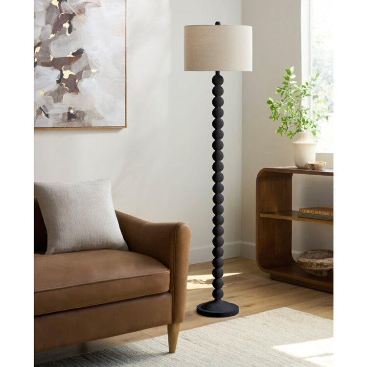 ZELDA FLOOR LAMP, HAND PAINTED BLACK