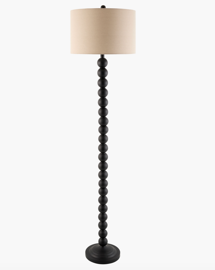 ZELDA FLOOR LAMP, HAND PAINTED BLACK