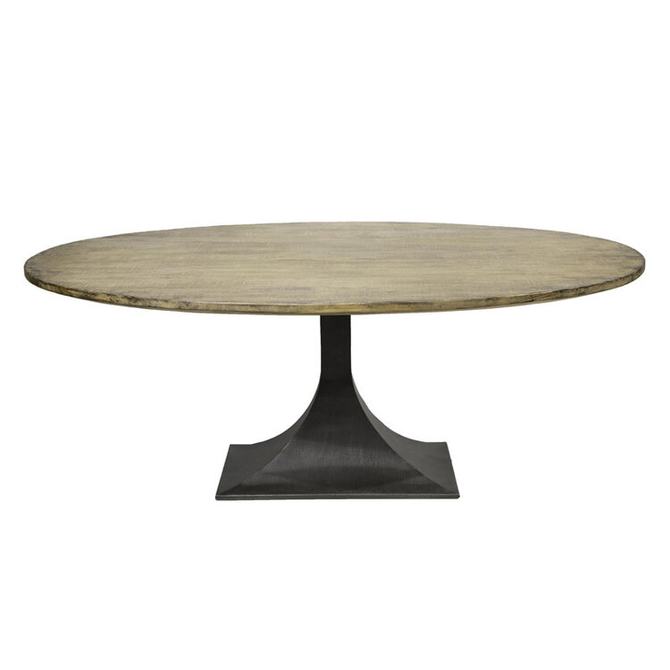 MAKIDA ROUND DINING TABLE, ANTIQUE