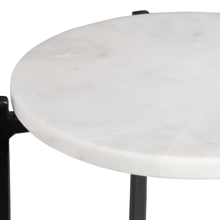 OLSEN SIDE TABLES, IRON & MARBLE