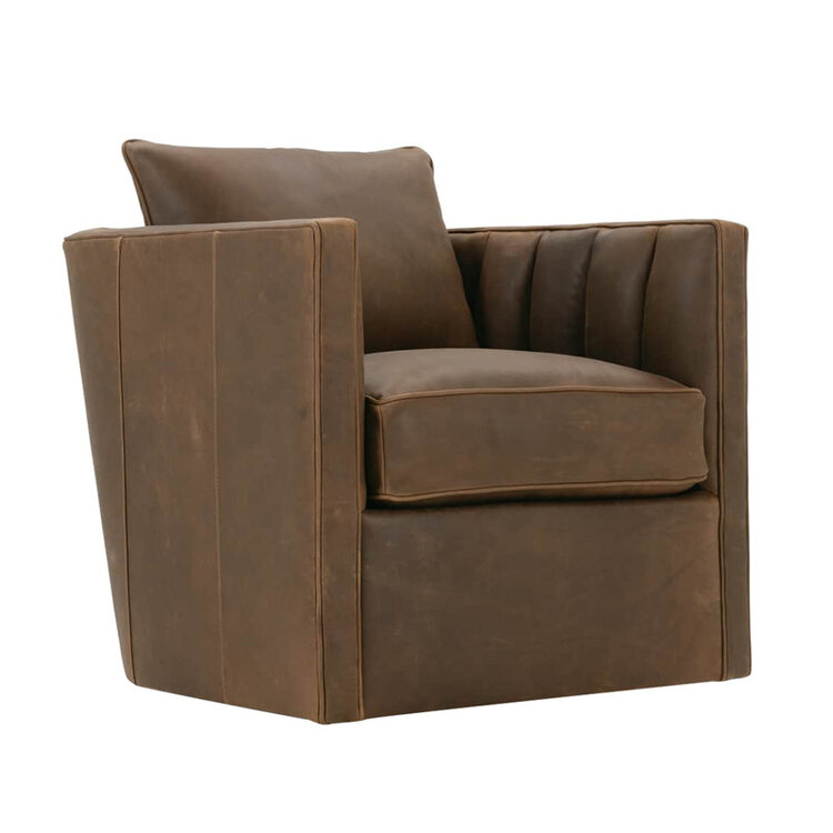 KITTREDGE LEATHER SWIVEL CHAIR