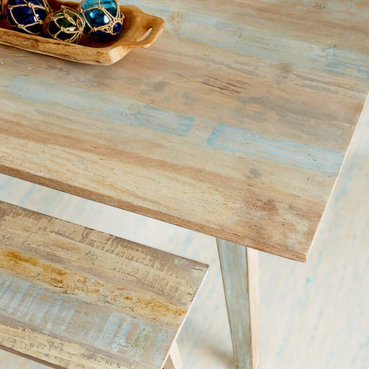 HOME TRENDS DESIGN MALTA DINING TABLE, VINTAGE TEAL