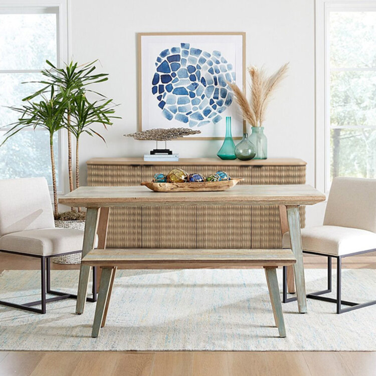 HOME TRENDS DESIGN MALTA DINING TABLE, VINTAGE TEAL