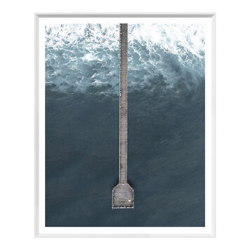 DEEP BLUE WHARF FRAMED PRINT