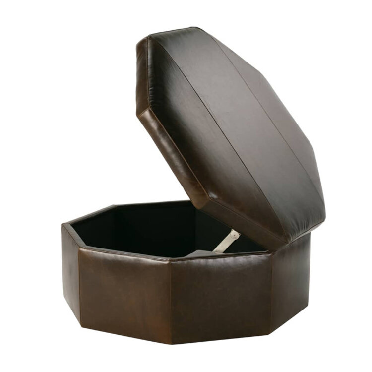 ROMY LEATHER STORAGE OTTOMAN