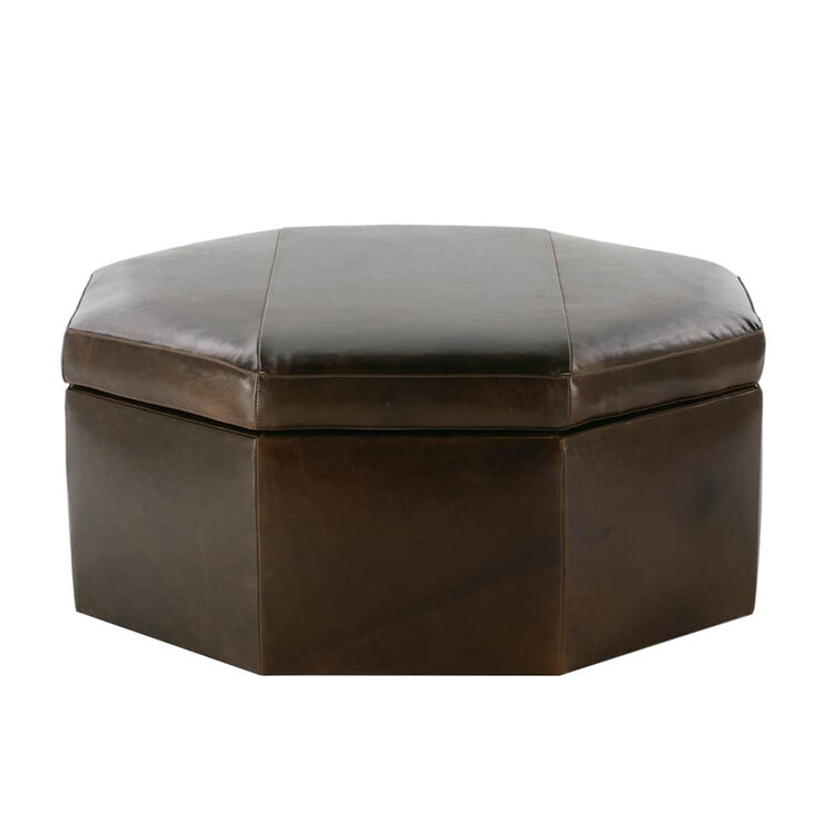 ROMY LEATHER STORAGE OTTOMAN