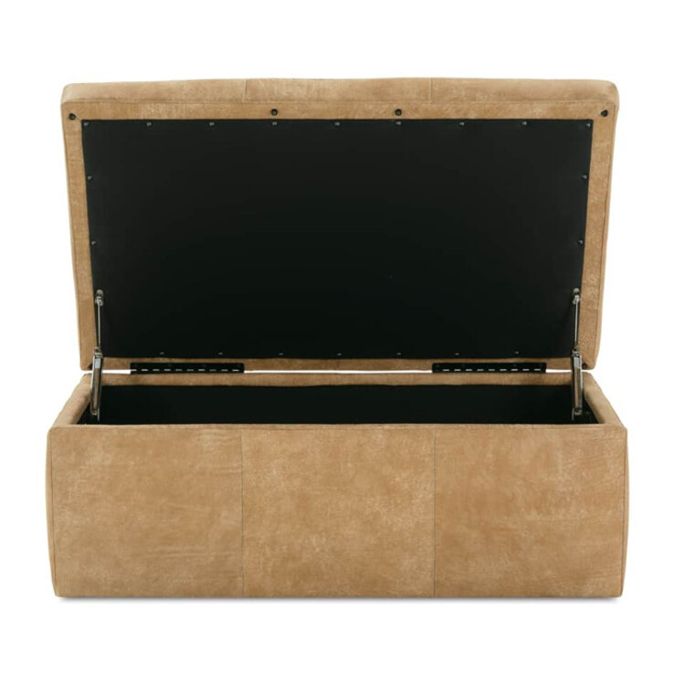 ROMY LEATHER STORAGE OTTOMAN