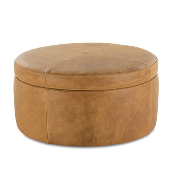 ROMY LEATHER STORAGE OTTOMAN