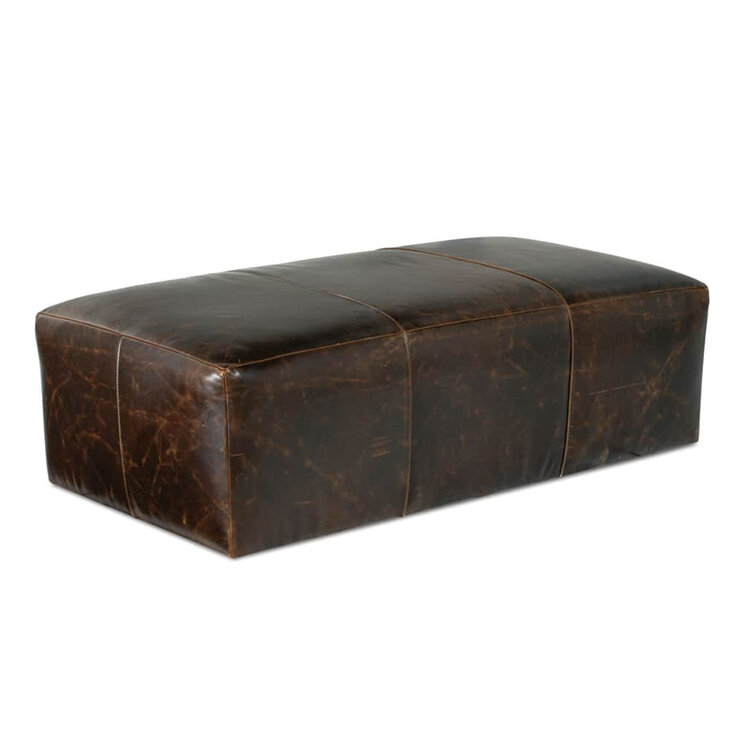 MACOVEN LEATHER OTTOMAN