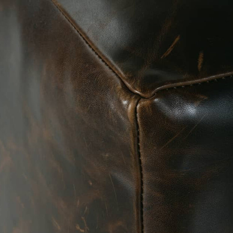 MACOVEN LEATHER OTTOMAN