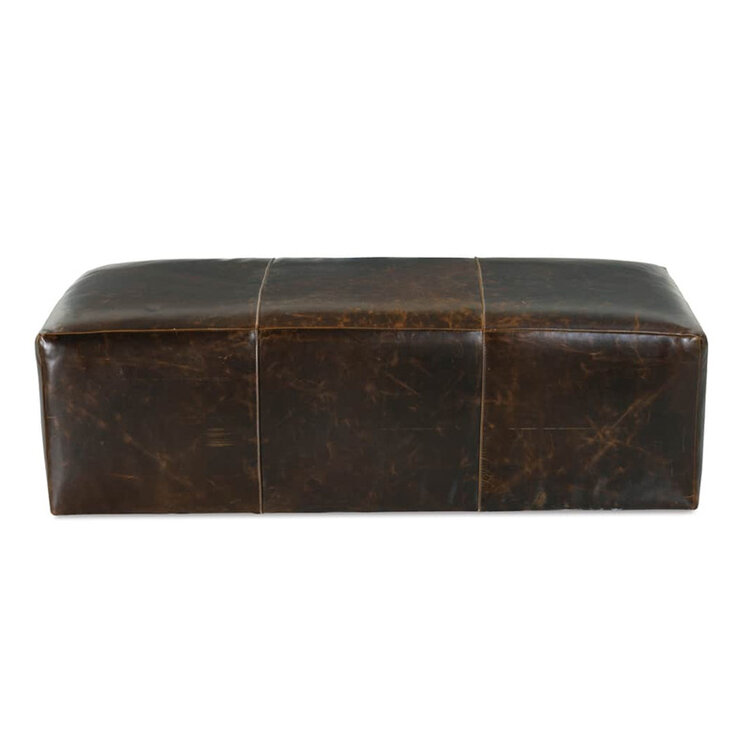 MACOVEN LEATHER OTTOMAN