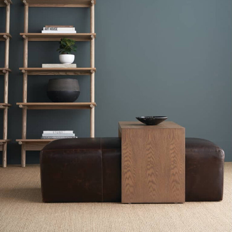 MACOVEN LEATHER OTTOMAN