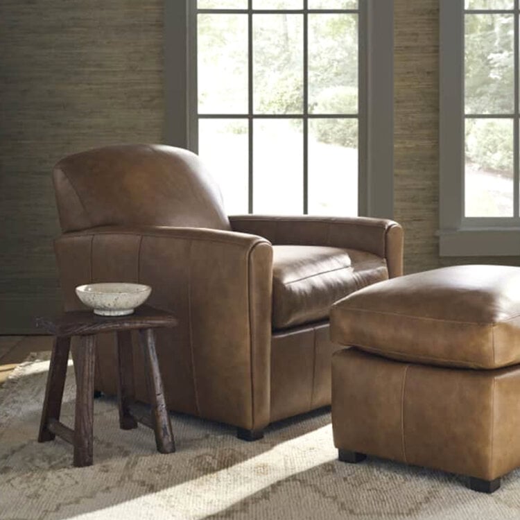 DOSS LEATHER OTTOMAN