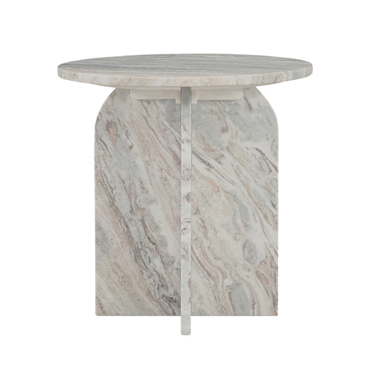 REHILA ROUND MARBLE END TABLE