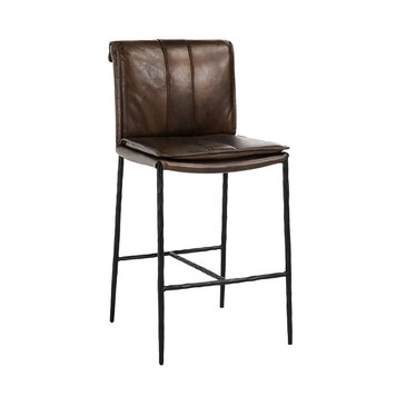 MYERS LEATHER STOOL