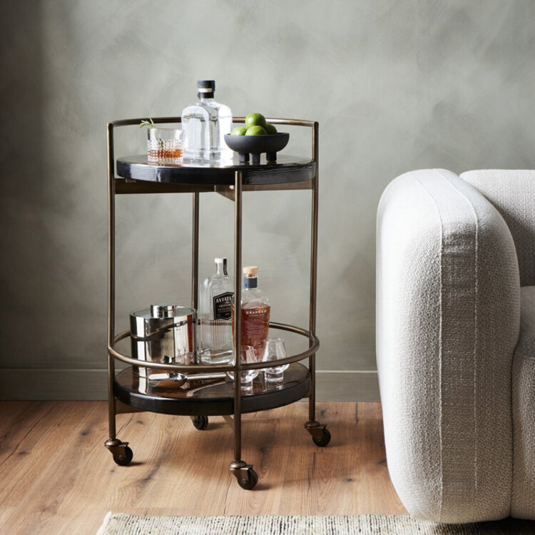 MIRA BAR CART CAST GLASS