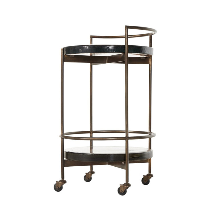 MIRA BAR CART CAST GLASS