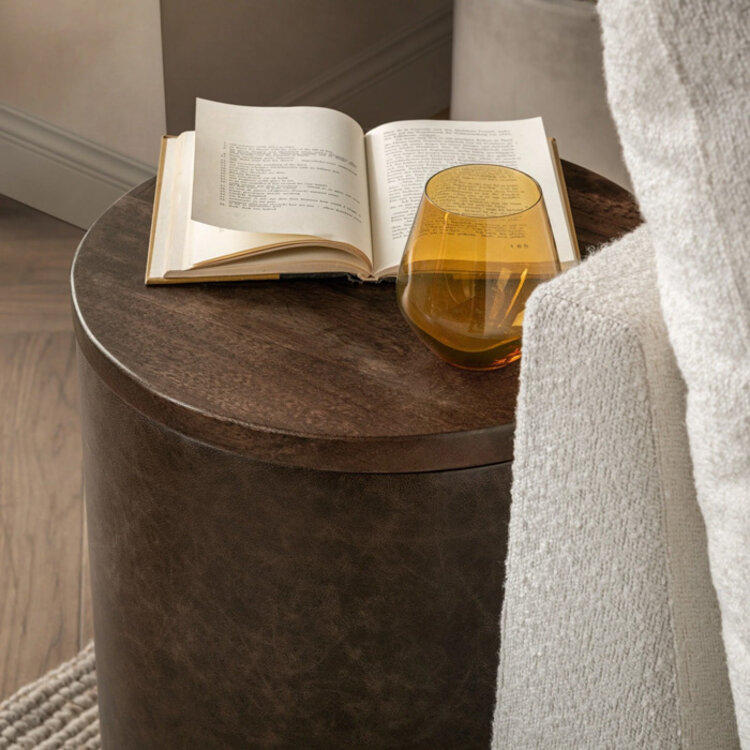 CASSIE LEATHER END TABLE