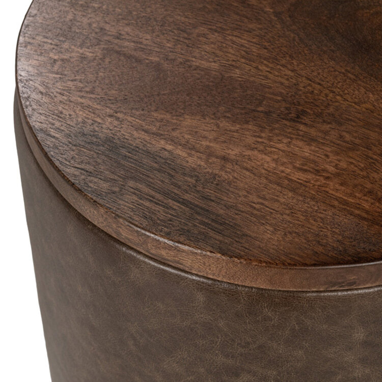 CASSIE LEATHER END TABLE