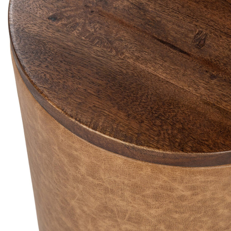 CASSIE LEATHER END TABLE