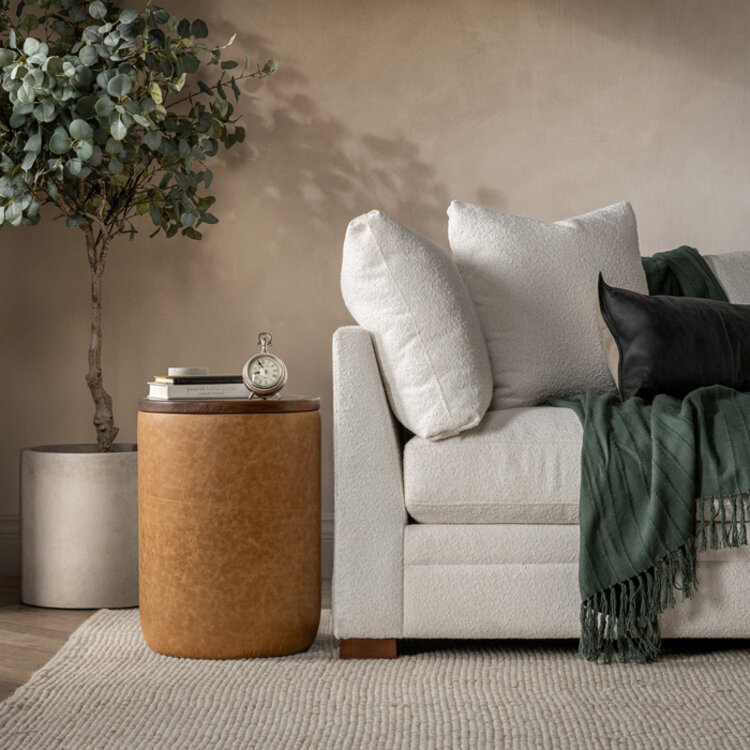 CASSIE LEATHER END TABLE