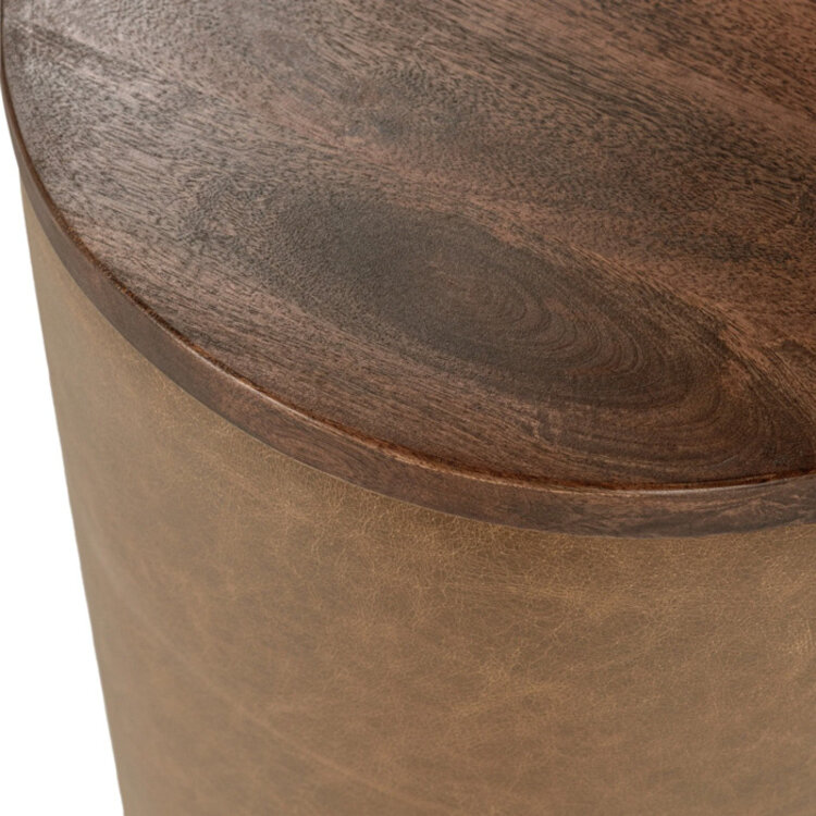CASSIE LEATHER END TABLE