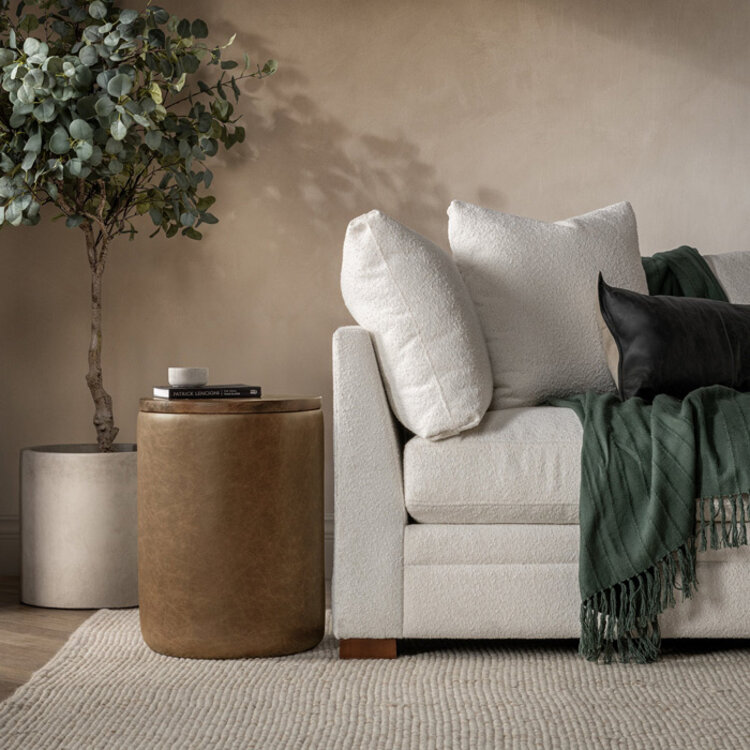 CASSIE LEATHER END TABLE