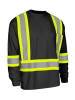 Forcefield Forcefield Hi Vis Crew Neck Long Sleeve Safety Tee with Chest Pocket