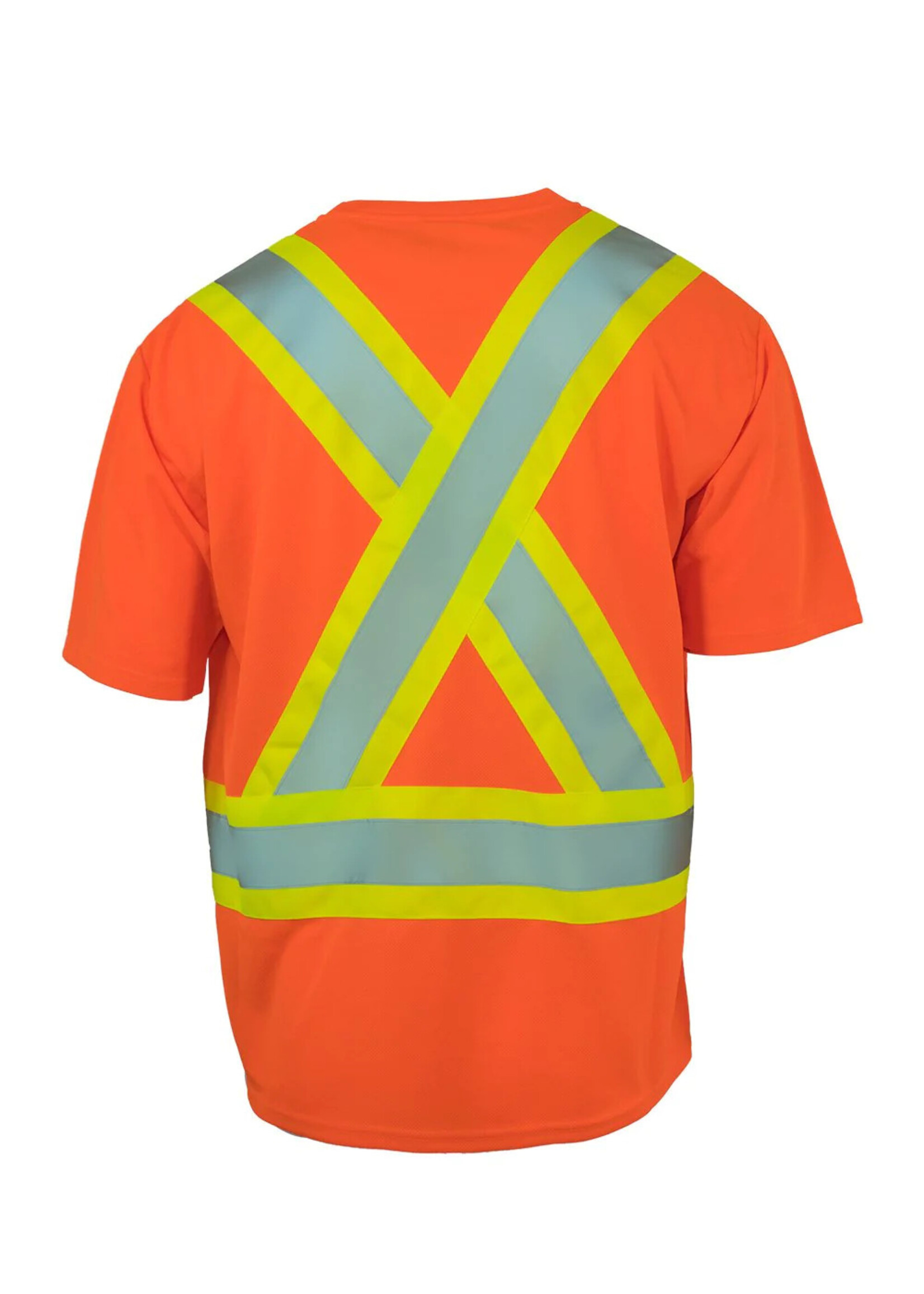 Forcefield Forcefield Hi Vis Crew Neck Short Sleeve Safety Tee Shirt with Chest Pocket